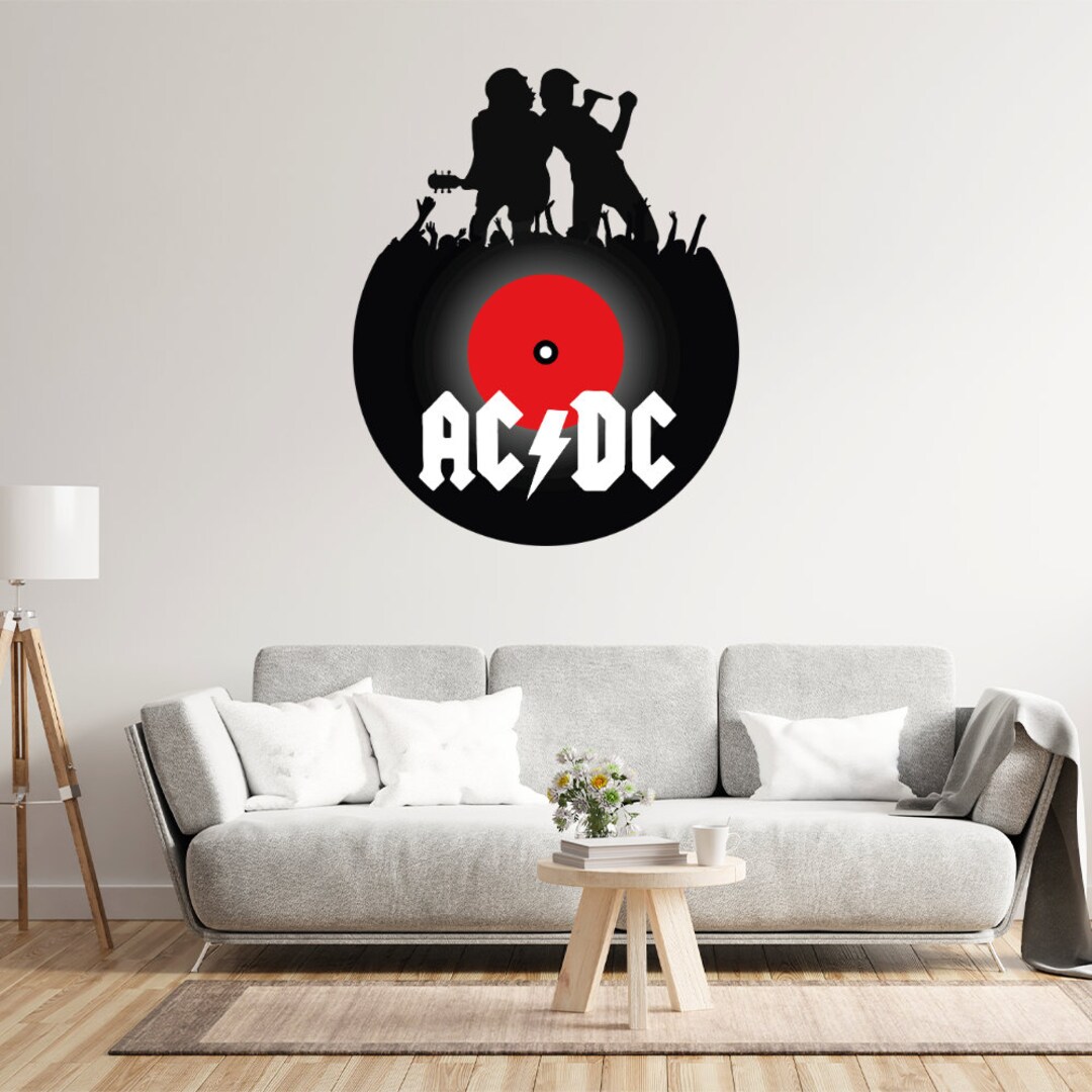 ACDC Silhouette Record Decal Wall Sticker - Etsy