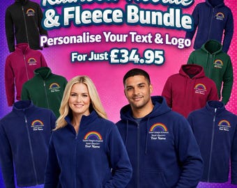 NHS Healthcare Rainbow Fleece and Hoodie Bundle , Personalised Embroidered logo