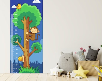 Monkey Height Chart Decal Wall Sticker