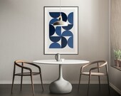 Blue Abstract Wall Art, Digital print only