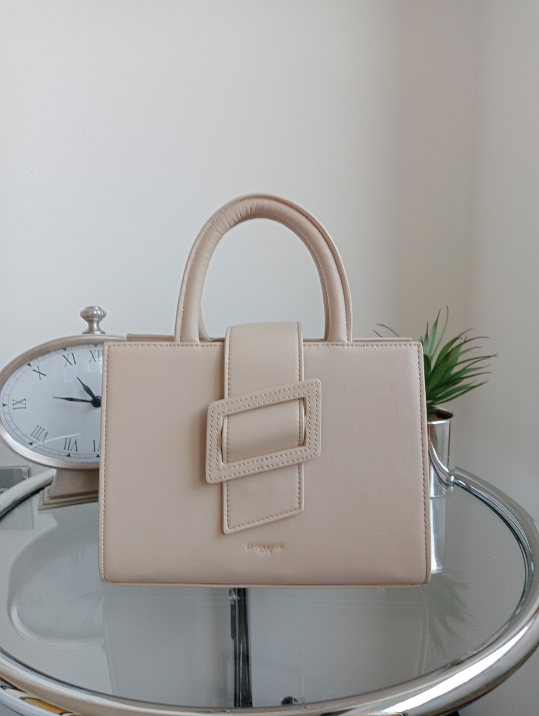 Kassandre Beige Leather Tote Bag Women Leather Handbags - Etsy