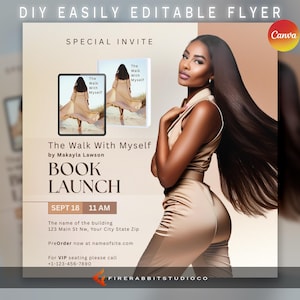 Book Launch Flyer: DIY Canva Template