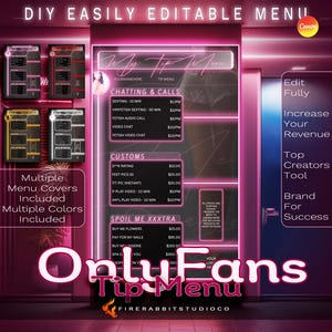 OnlyFans Tip Menu Templates: Customizable Canva Designs (Digital Download)