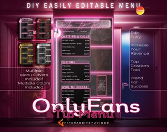 OnlyFans Tip Menu Templates: Customizable Canva Designs (Digital Download)