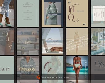 Szablony postów na Instagramie, Szablony kanałów na Instagramie, Zdjęcia na Instagramie, Coaching Mentoring, Szablony Canva dotyczące stylu życia, Zestaw marki, Marka luksusowa