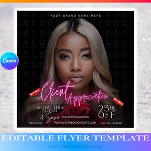 Client Appreciation Flyer, Thank You Sale, Valentines Day Sale, Promo Sale Flyer, Discount Flyer, Luxury Sale Flyer, Editable Flyer On Canva