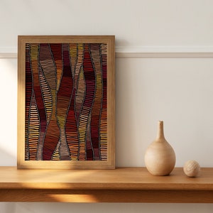 Extra Large Wall Art, Abstract Poster, Home Decor, Housewarming Gift, Terracotta Art Print Office Decor, Modern Aboriginal Print
