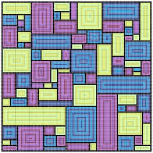 Geometric Cool Colors Cross-Stitch Pattern Digital Download
