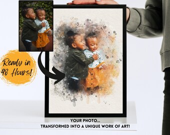 Custom Photo to Art Portrait: Personalized Family Keepsake (Digital Download)