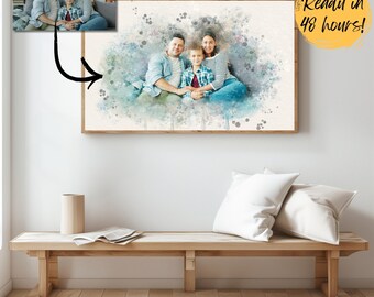 Custom Photo to Art Portrait: Personalized Family Keepsake (Digital Download)