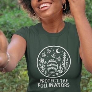 Pollinator T-Shirt Eco-Friendly Tee Bee Lover Shirt Nature Conservation Gift Unisex Nature Support Wildlife