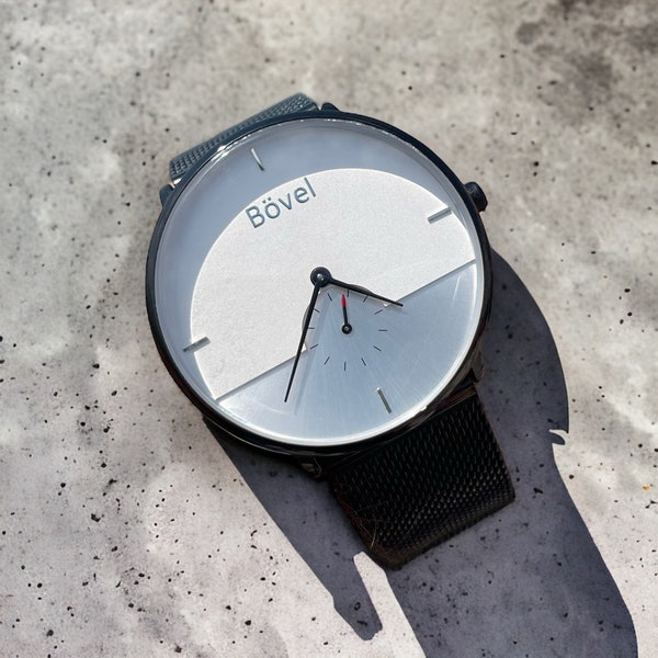 Minimalistic Mens Wristwatch for Men by Bovel Brands |White Analog Watch
