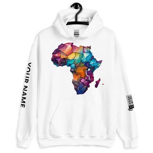 Leichtes, afrikanisches Karten-Mutterland-Hoodie, personalisierte Namenshülle, buntes Afrika-Sweatshirt, Unisex-Kapuzenpullover, maßgeschneiderte afrikanische Kleidung