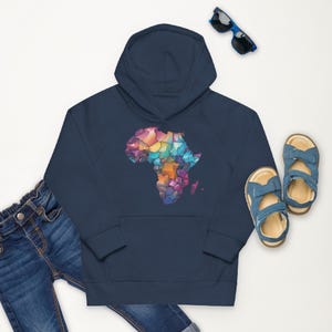 The Motherland Kids Öko-Hoodie, Afrikanische Karte, Afrika, African Map Hoodie, African Pride