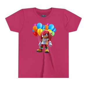 Knuckles Birthday Shirt Youth Short Sleeve Tee, Knuckles FAn gift, Sonic the Hedgehog, KNuckles Merch