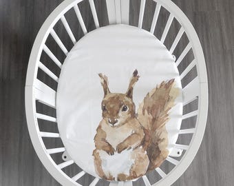Wild Woodland Animals // Oval & Crib fitted sheet // Personalized Add Name // 100% cotton. Made in USA