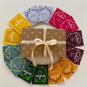 Bio Tee Geschenkbox, einzeln verpackte Teebeutel, Tee-Sampler, verschiedene Teebeutel, Tee Geschenkbox, Pukka Tee,