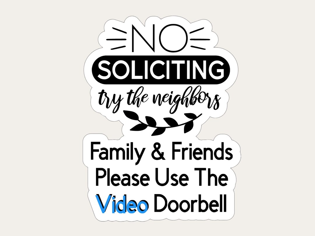 No Soliciting Sign Sticker Decal Adhesive Vinyl Door Sign for House ...