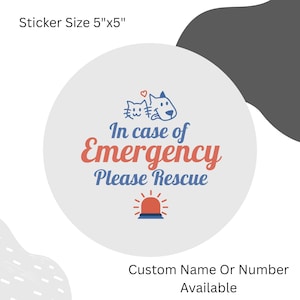 Pet Emergency Alert Sticker In Case of Emergency Cat Dog Rescue Decal Custom Safety Window Sign Pet Inside Home Warning