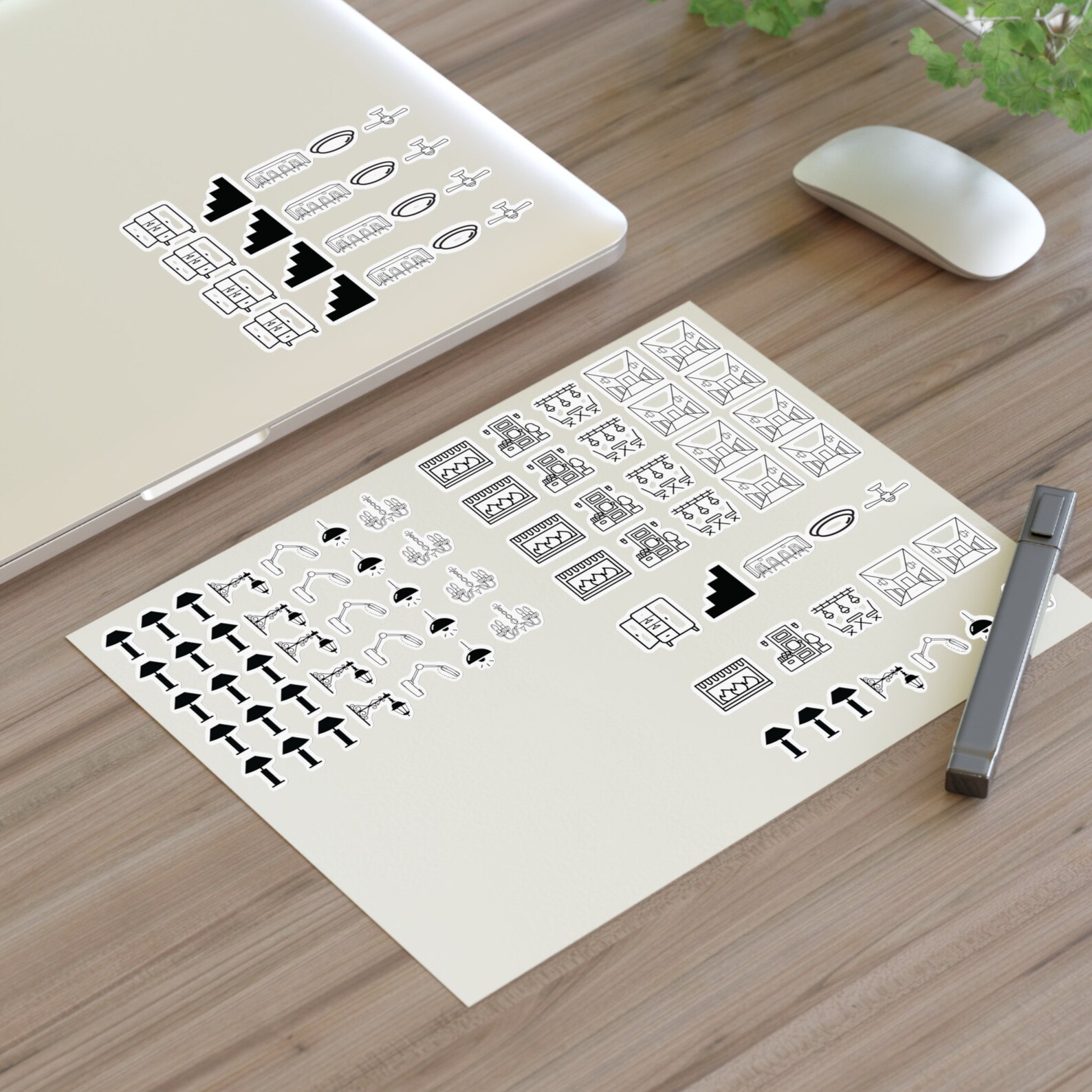 Customizable Light Switch Label Holographic Sticker Sticker Sheet White ...