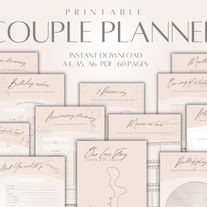 Couples Journal, Couples Planner, Relationship Goals Planner, Relationship Journal Plan, Printable Planner, Instant Planner Download, A4