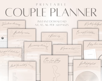 Couples Journal, Couples Planner, Relationship Goals Planner, Relationship Journal Plan, Printable Planner, Instant Planner Download, A4
