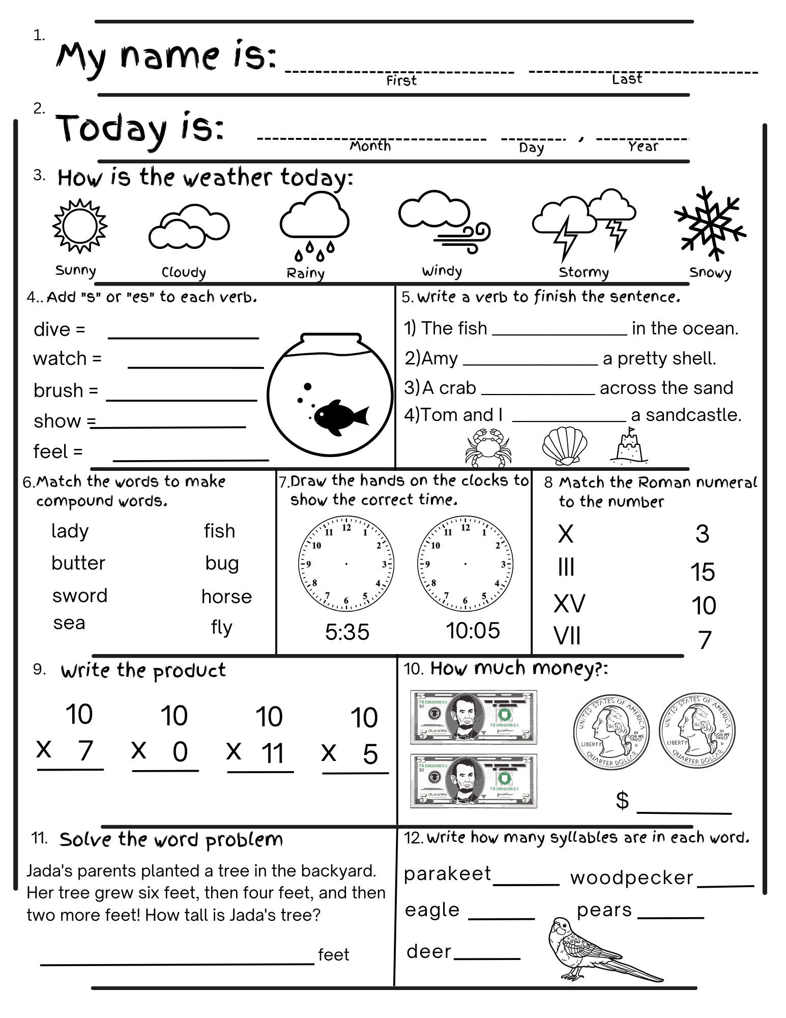 2nd Grade Free Printable Worksheets 2nd Grade Free Printable Worksheets