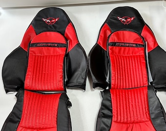 C5 Sports Seat Covers 1997-2004 In Red & Black Real Leather