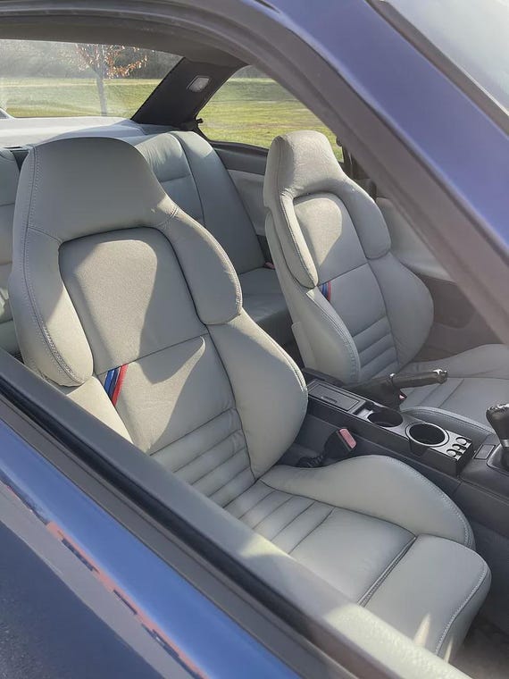 BMW E36 M3 Vader グレー合成皮革シートカバー (1994-1999) - 6ピース 