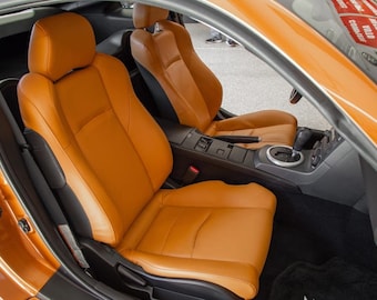 Fits For Nissan 350Z 2003-2008 Synthetic Leather Sports Seat Covers Burnt Orange