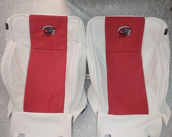 Dodge Ladegerät Sport Sitzbezüge, 2015-2023, rot/weiss Kunstleder, Vordersitze