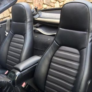 Mazda Miata / MX-5 (1990–2000) Black Synthetic Leather Replacement Seat Covers Custom Made