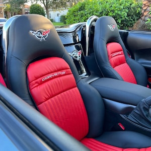 Housses de siège sport Corvette C5 1997-2004 de couleur rouge et noire