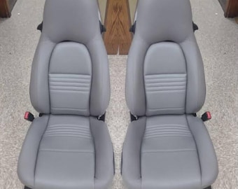 Porsche 986 Boxster Seat Covers (1997-2004) - Gray Synthetic Leather (Standard)