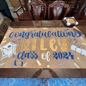 Hand Painted Custom Party Banner- Painted Banner- Paper Banner - Graduation Banner - Party Decor - Party Sign