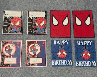 Spiderman Birthday Card - Set of Spiderman Cards - Birthday Card - Children's Birthday card - Handmade card