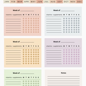 Vitamin and Supplement Weekly Tracker