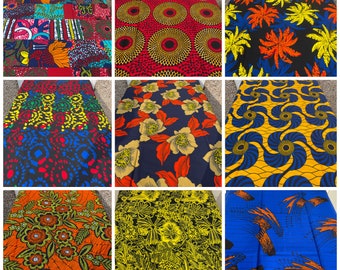 6 Yards (5.4 meters) of African wax print ,African Print Fabric,  Ankara Fabric