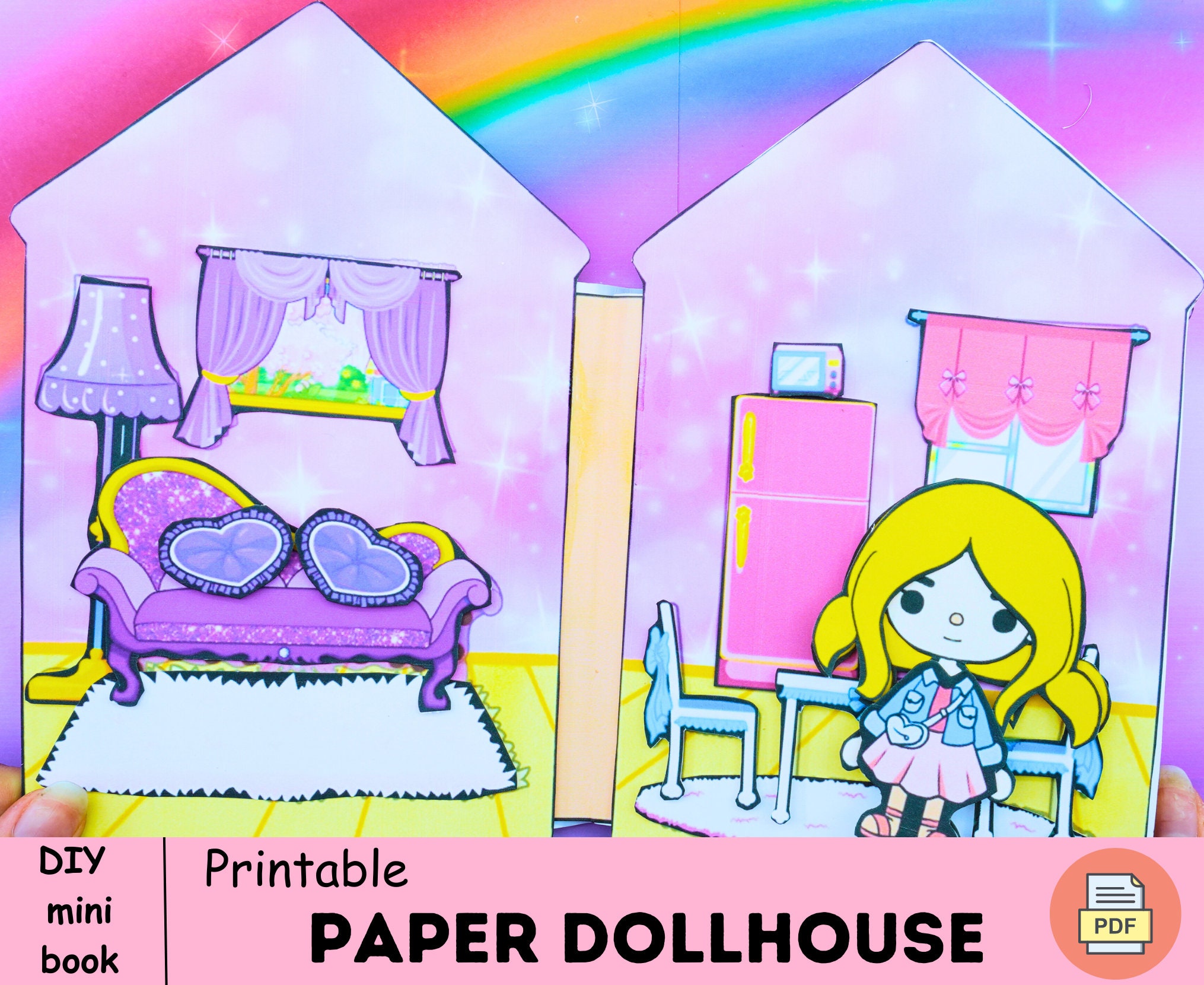 Printable Paper Doll Toca House Pretty Paper Toca Boca Doll Etsy