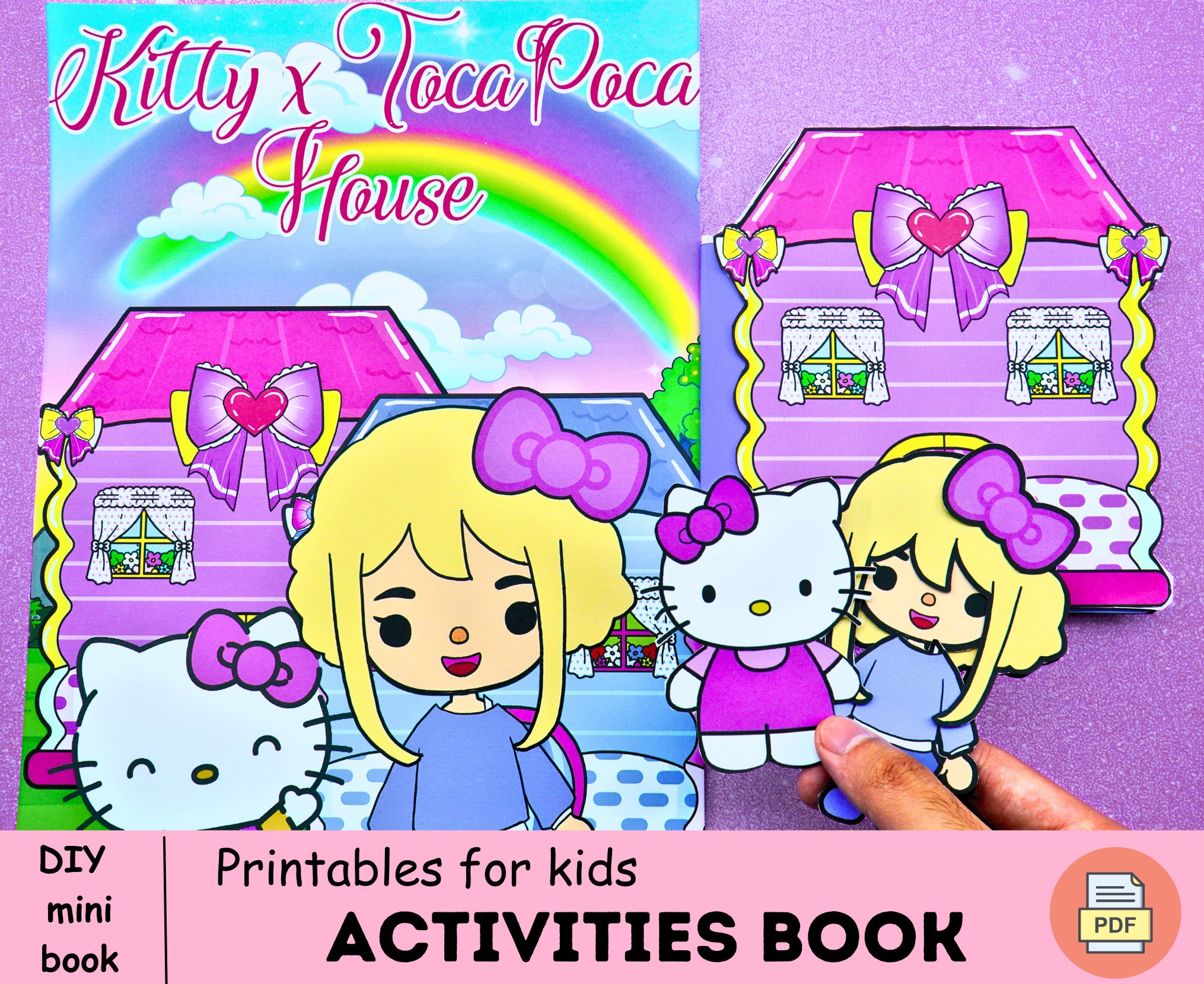 Pretty Toca boca paper dollhouse printable 🌈Toca Boca papercraft |  Printable Paper Doll | Activtiy book digital products best seller 🎁 Woa  Doll Crafts