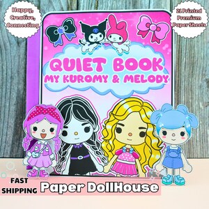 USA, Free shipping Paper Play Barbie Book, Cute Play Book in a box, Paper Busy Book, Holiday Gifts for kids, Kuromie Play Book for kids