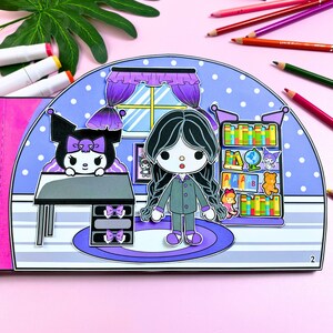 Printables busy book Toca Boca house Kids dollhouse quiet book Printables kawaii sticker Kids gifts kid activities Digital download zdjęcie 5