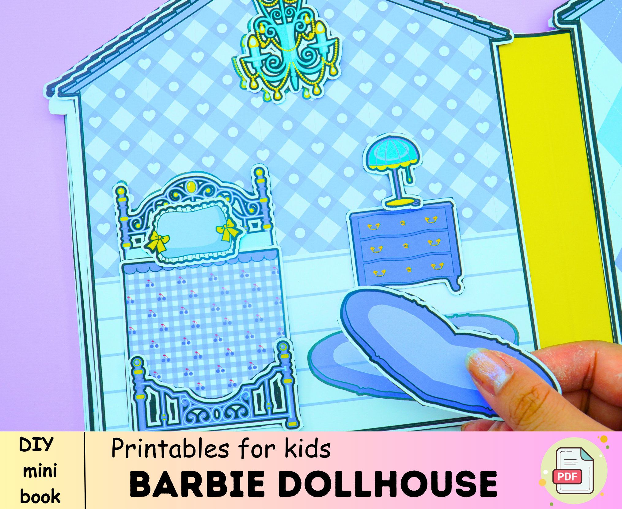 🏠🚗👩👨👶SIMPLE DOLLHOUSE OF PAPER FOR KIDS HANDMADE FOR PAPER DOLLS 