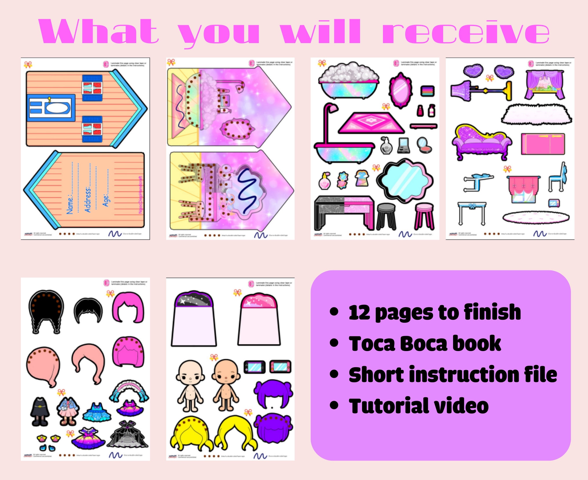 Printable Paper Doll Toca House Pretty Paper Toca Boca Doll - Etsy Israel