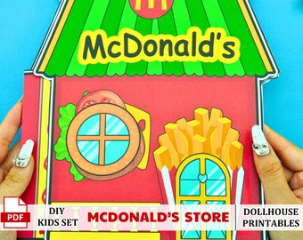 Printables Dollhouse Mc Donalds Store - Kids busy book x quiet book - Printables Store - Kids gifts - Kid activities - Digital download