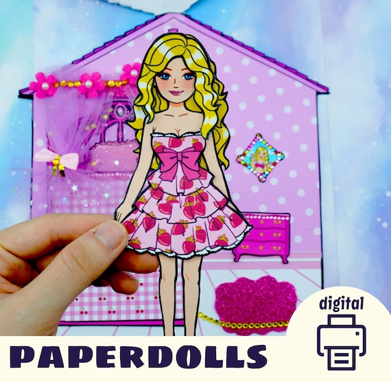 Pretty Barbie Doll House and Dress Busy Book Printable Paper 