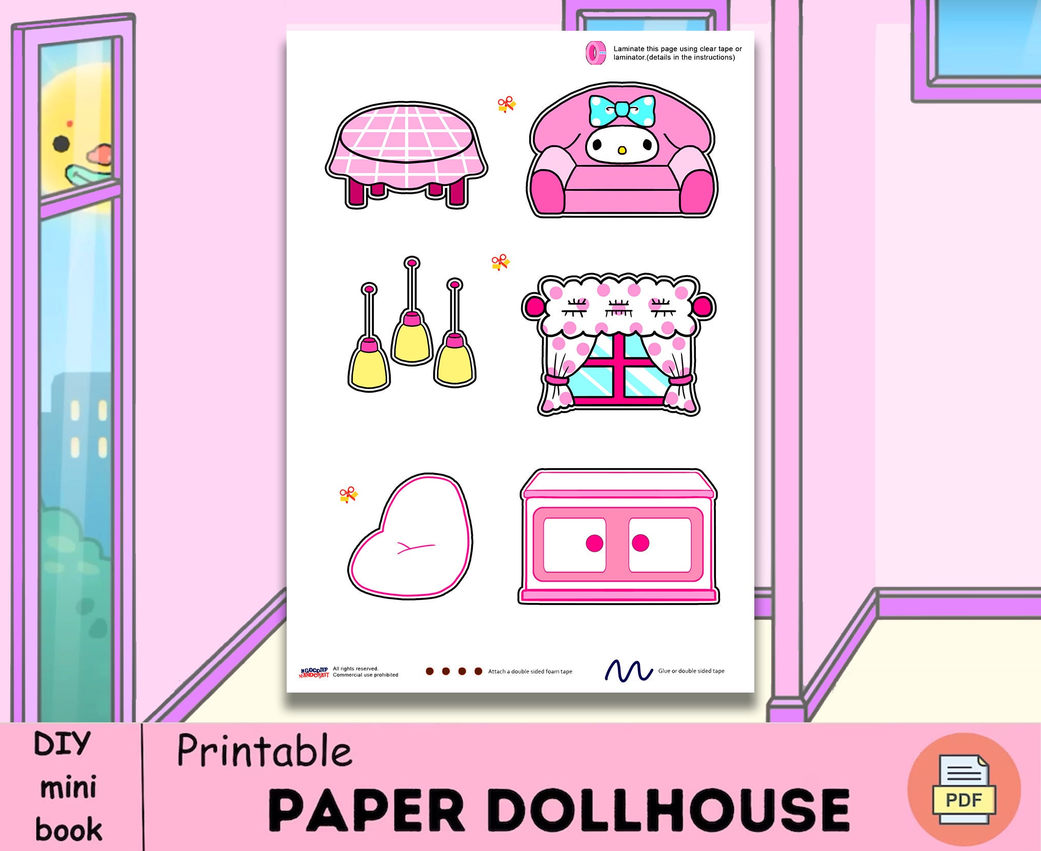 Pink and purple toca boca paper house for baby 🌸 Toca boca pre