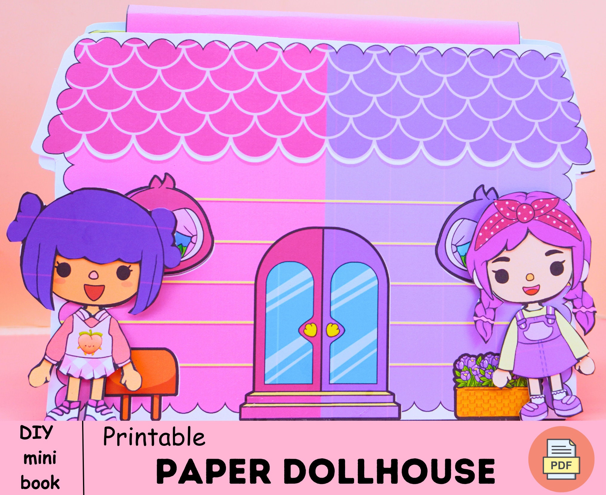 Uncolored Toca Boca Paper Doll house with furniture Toca Boca -   Portugal