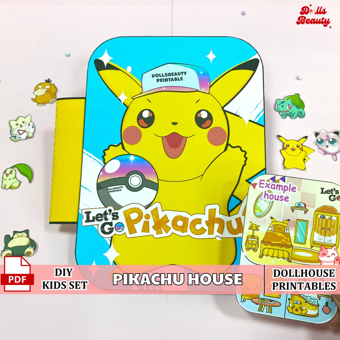 Pokemon Doll House Printables for Kid Holiday Play Book for Toddler DIY