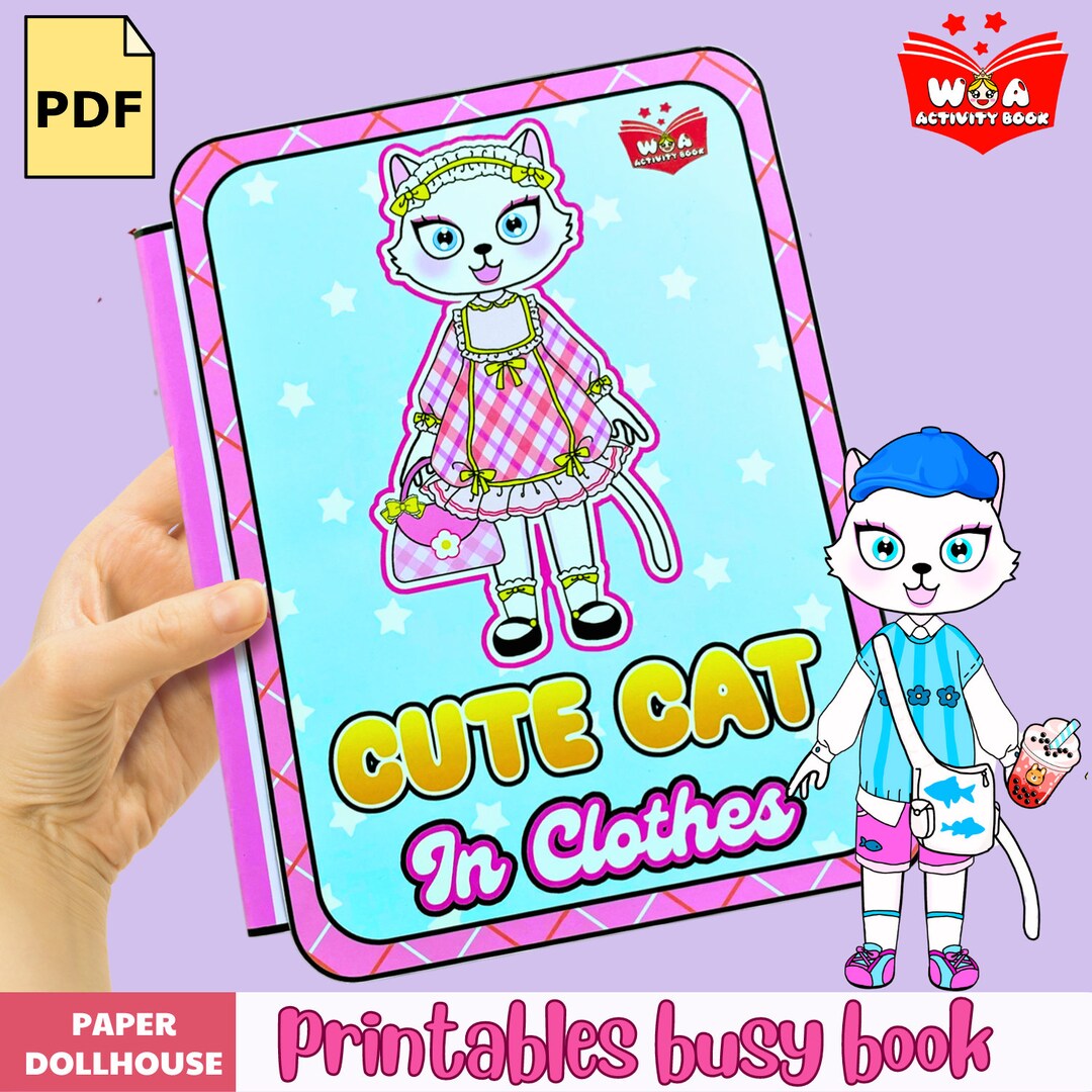 Printables Busy Book Cat Dress Up, Dollhouse X Activity Book X Quiet ...